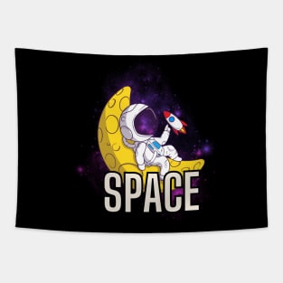 Space To The Moon Tapestry