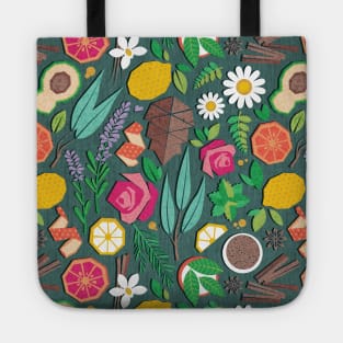 Aromatherapy essentials // pattern // green background Tote