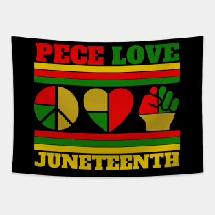 Peace Love Juneteenth Tapestry