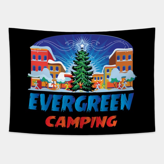 Evergreen Camping Winter Wonderland Gift Tapestry by BarrelLive