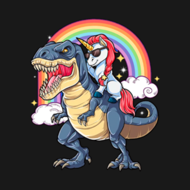 Rainbow Unicorn Rides On Dinosaurs - Rainbow Unicorn Rides On Dinosaurs - Koszulka DzieciÄca