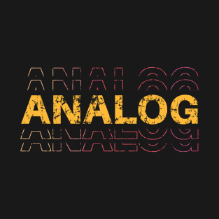 Analog Distressed Neon Design T-Shirt