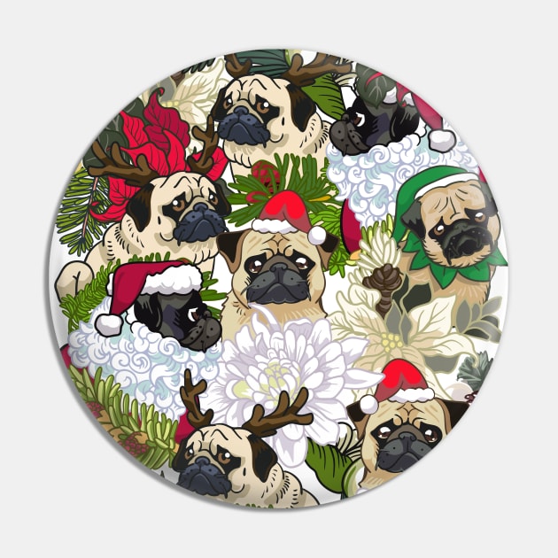 Because Christmas Pug Pin by huebucket