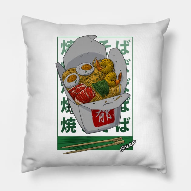 Swing the Noodles Pillow by BambooNinjaArt