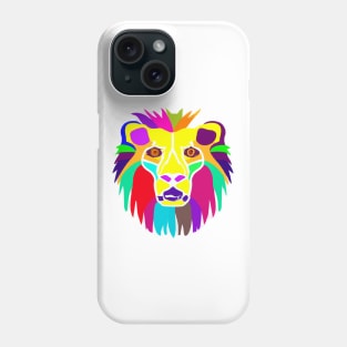 Cute Colorful Lion Shape Head Drawing Phone Case