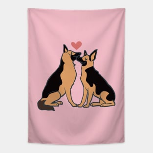 German Shepherd Kisses Tapestry