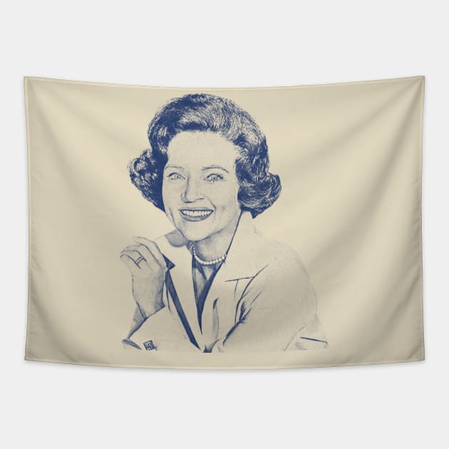 Betty White Vintage Blue Tapestry by Enzy Diva