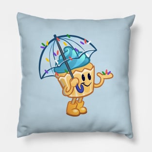 It's Sprinkling Outside - Cute Cupcake with Umbrella and Sprinkle Rain Pillow