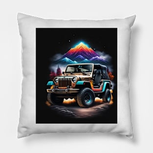 Jeep wrangler a muddy mountain Pillow