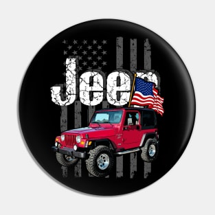 Jeep Wrangler TJ Jeepcar JEEP Flag Pin