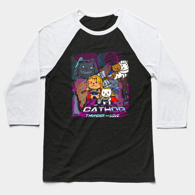 Cat Thor - Thunder And Love - Cat Thor Thunder And Love Baseball T-Shirt