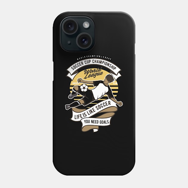 Soccer Cup Championship, Vintage Retro Classic Phone Case by CoApparel