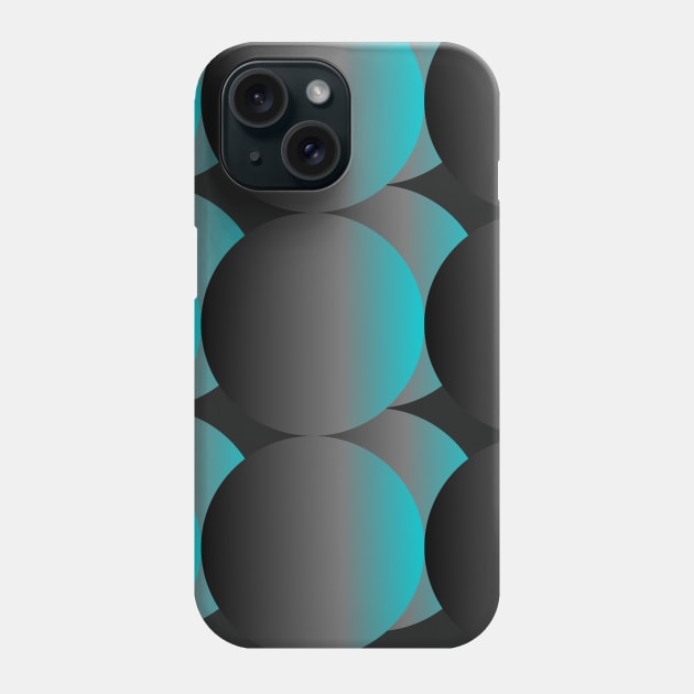 Gradient Cyan Blue Spheres Phone Case by 1001Kites