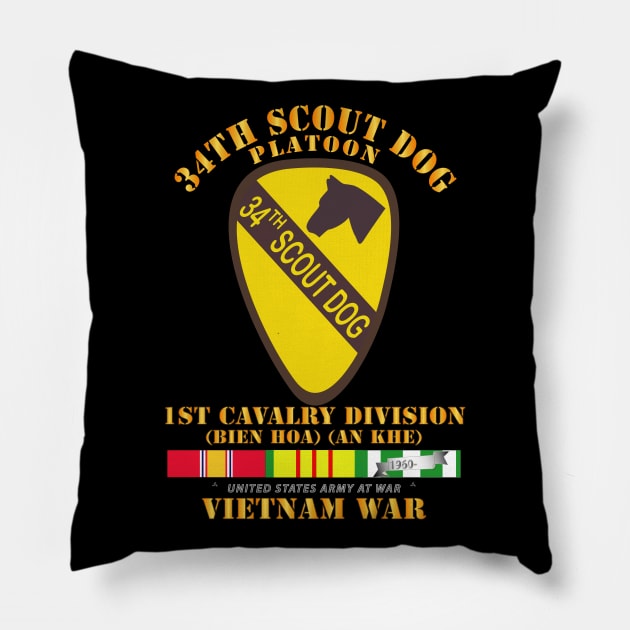 34th Scout Dog Platoon w VN SVC Pillow by twix123844