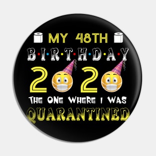 my 48th Birthday 2020 The One Where I Was Quarantined Funny Toilet Paper Pin