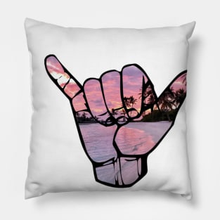 Sunset Beach Shaka Hand Pillow