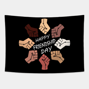 Happy Friendship Day Against Racism Tapestry