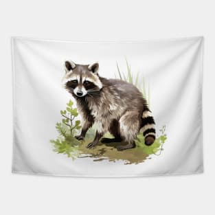 Cute Raccoon Lovers Tapestry