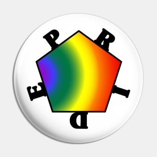 Pride Pentagon rainbow colors gift idea Pin