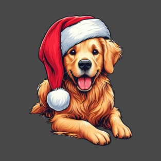 Golden Retriever Santa Claus T-Shirt