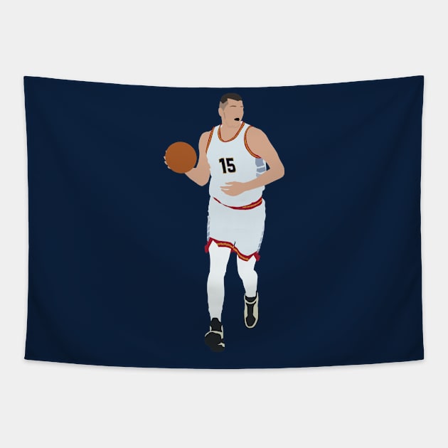 Nikola Jokic 15 Denver Nuggets FMVP 2023 Tapestry by Jackshun