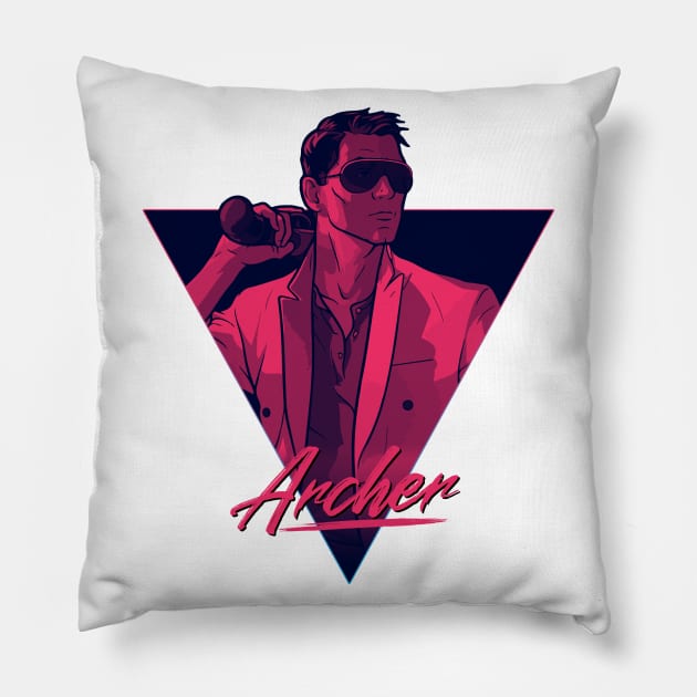 Archer - Retro Pillow by TheSnowWatch