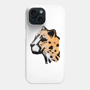 Cheetah head ink hand drawn illustration Phone Case