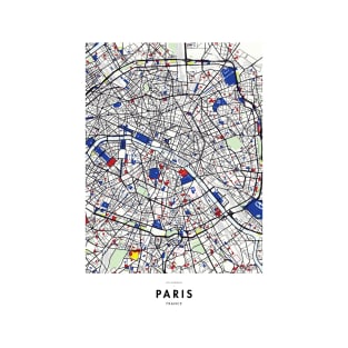 Paris (France) Map x Piet Mondrian T-Shirt