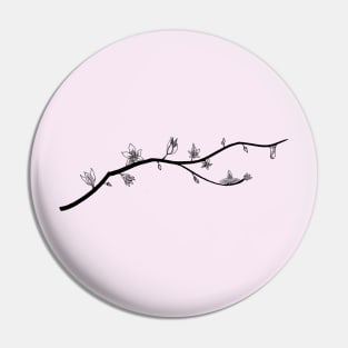 Cherry Blossom on pale pink Pin