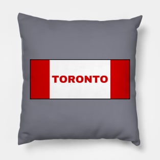 Toronto City in Canadian Flag Colors Pillow