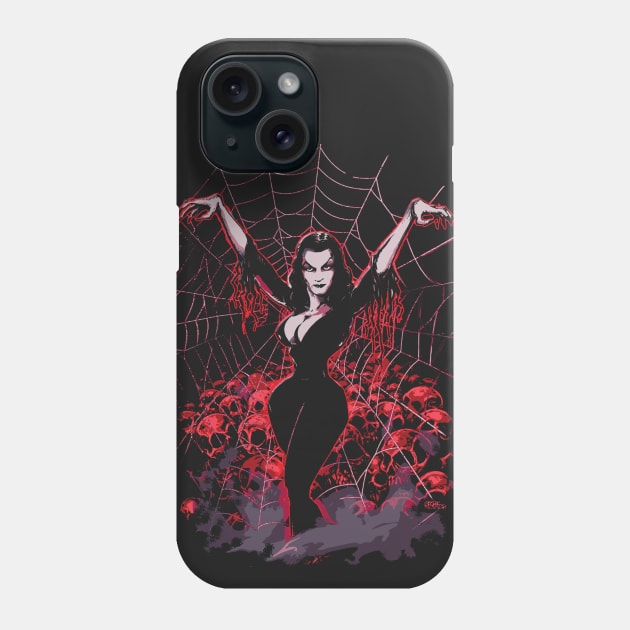 Vampira Spider web gothic Phone Case by monstermangraphic