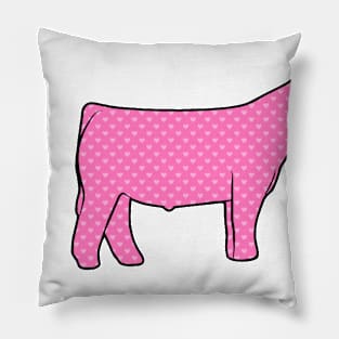 Pink Hearts Show Steer Silhouette  - NOT FOR RESALE WITHOUT PERMISSION Pillow