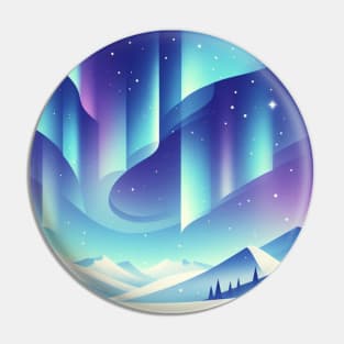 Northern Lights Design With Stars Pin