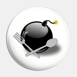 Funny Explosive Bomb with Spoon and Fork Utensils Pin