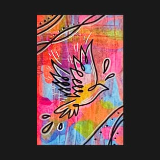 Multi Media Painted Dove T-Shirt