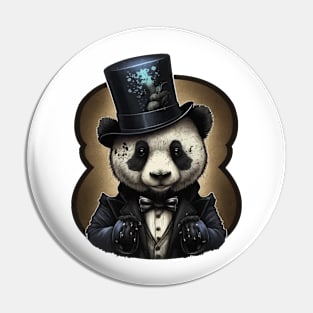 Panda wearing Top Hat Pin