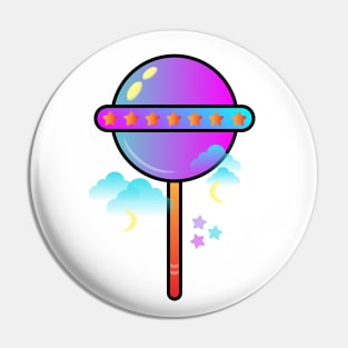 Cosmic lollipop with stars and moon Pin