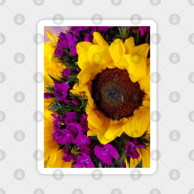 Sunflower Arrangement Magnet by Tara Liz Art