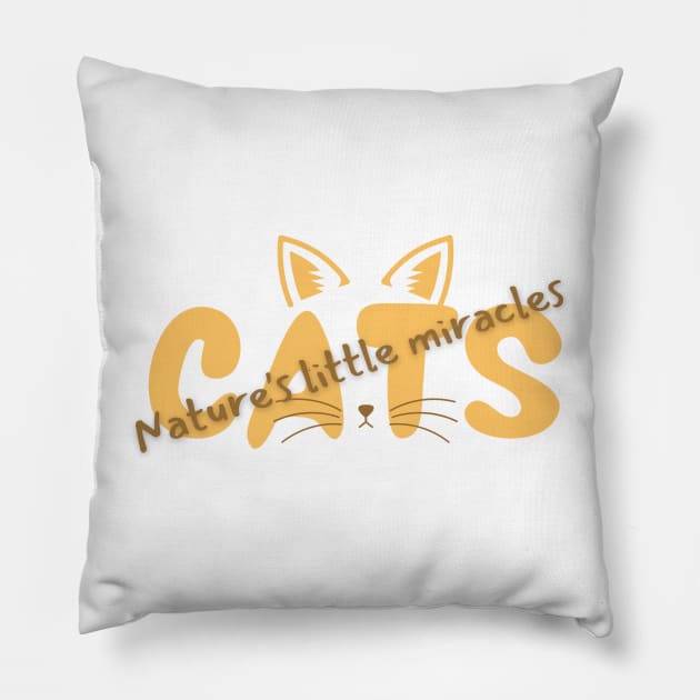 Cats - Nature's Little Miracles Pillow by Joy Sante