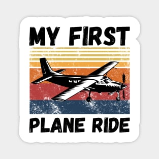 My First Plane Ride, Retro Vintage Sunset Airplane Magnet