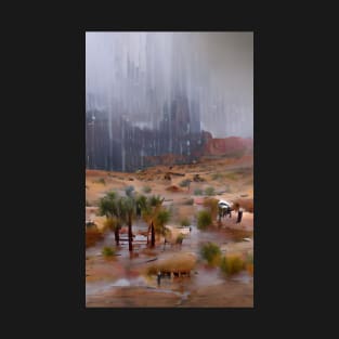 Heavy Rain In Desert Fantasy Art Style T-Shirt