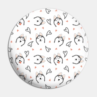 Siberian Husky Dog Emoji Pin