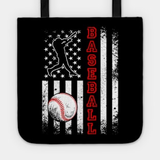 Baseball Lover American Flag Baseball Team Vintage Tote