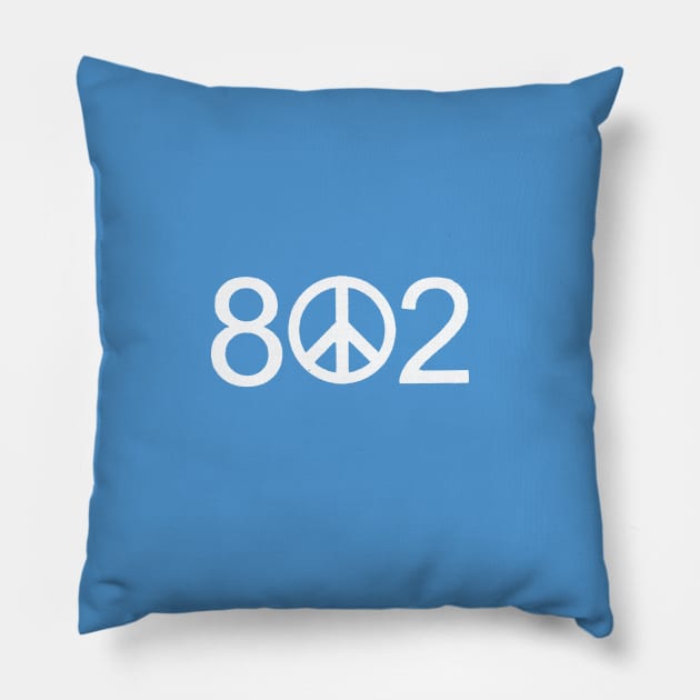 802 Vermont Peace Area Code - NEW - Smaller lettering version Pillow by alittlebluesky