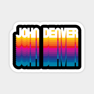 Retro Denver Proud Name Personalized Gift Rainbow Style Magnet