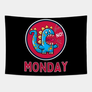 Happy Monday - No! Blue Monster Tapestry