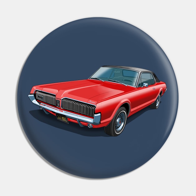 1967 Mercury Cougar in cardinal red Pin by candcretro