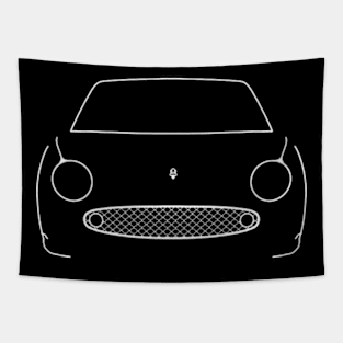 Nissan Figaro classic car white outline graphic Tapestry