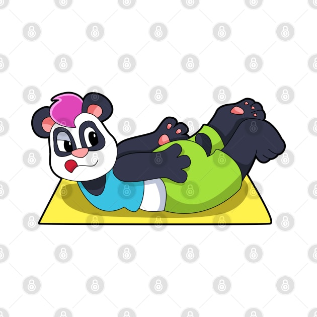 Panda at Yoga on Yoga mat by Markus Schnabel