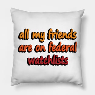 all my friends are on federal watchlists Pillow